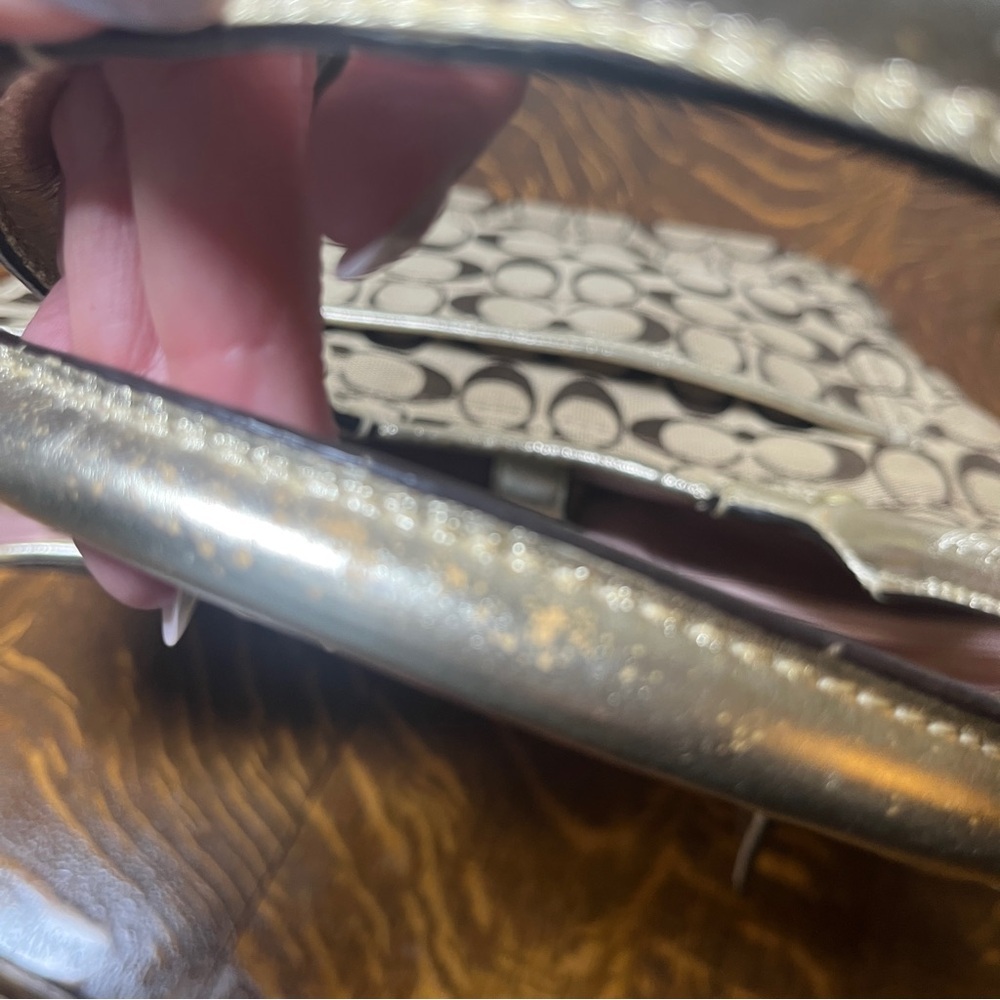 Coach Bleeker Signature Floral and Gold Tote Bag - Picture 11 of 14